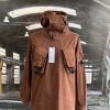 C.P. COMPANY GARMENT DYED EMERIZED GABARDINE LENS UTILITY HOODIE