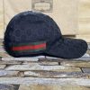 GUCCI ORIGINAL GG CANVAS BASEBALL HAT WITH WEB