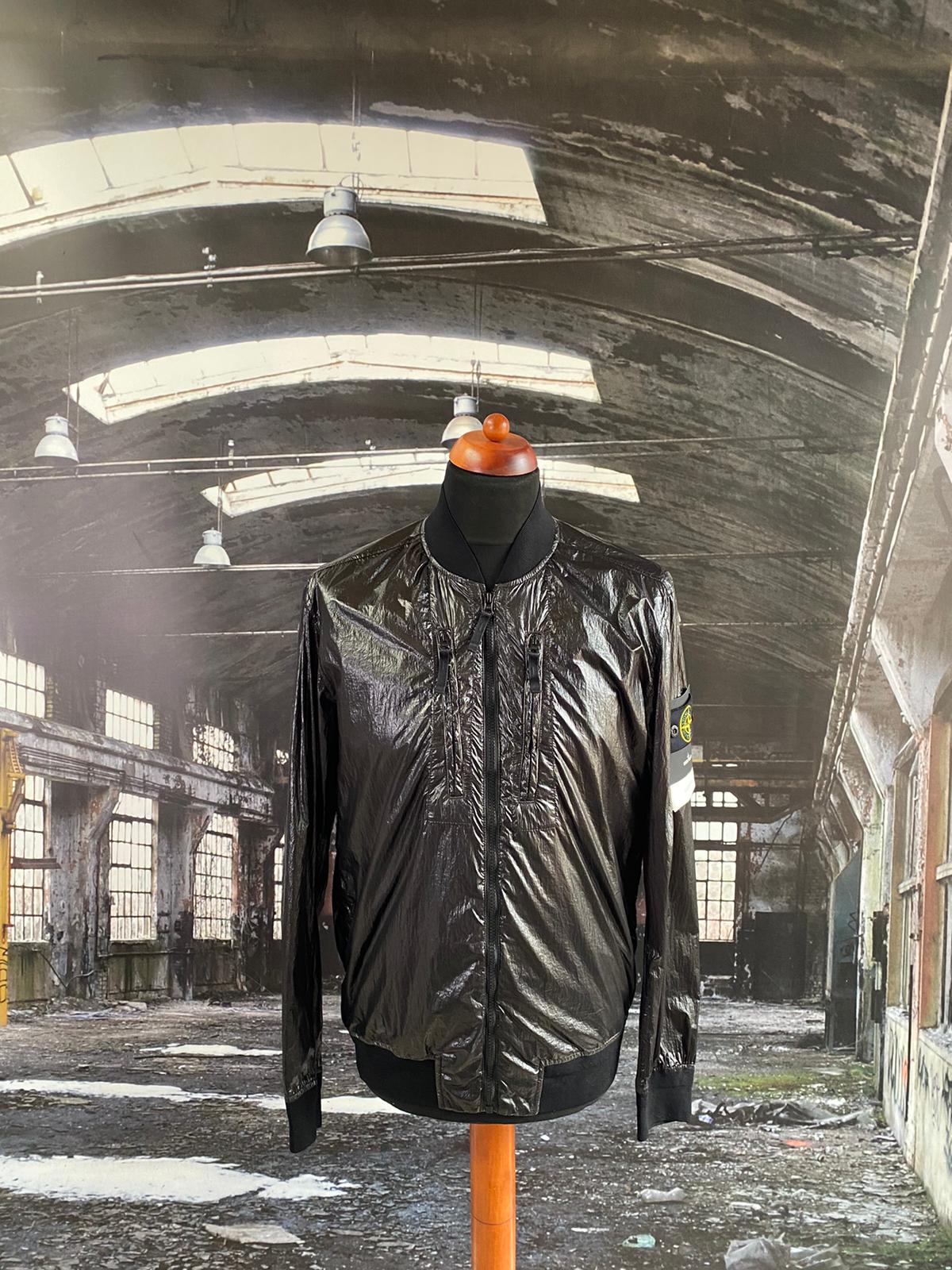 Stone island online black shiny jacket