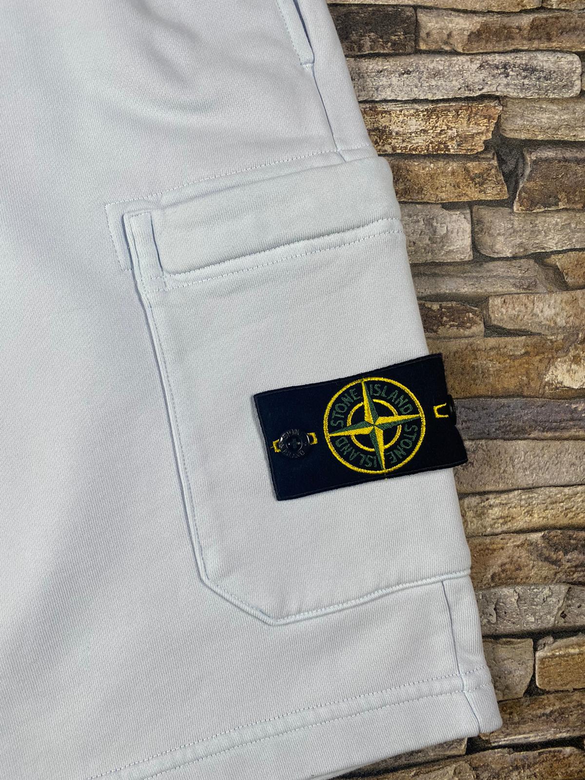stone island fleece shorts black