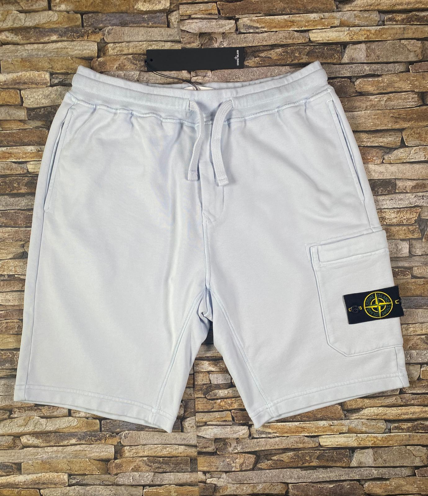 stone island fleece shorts black