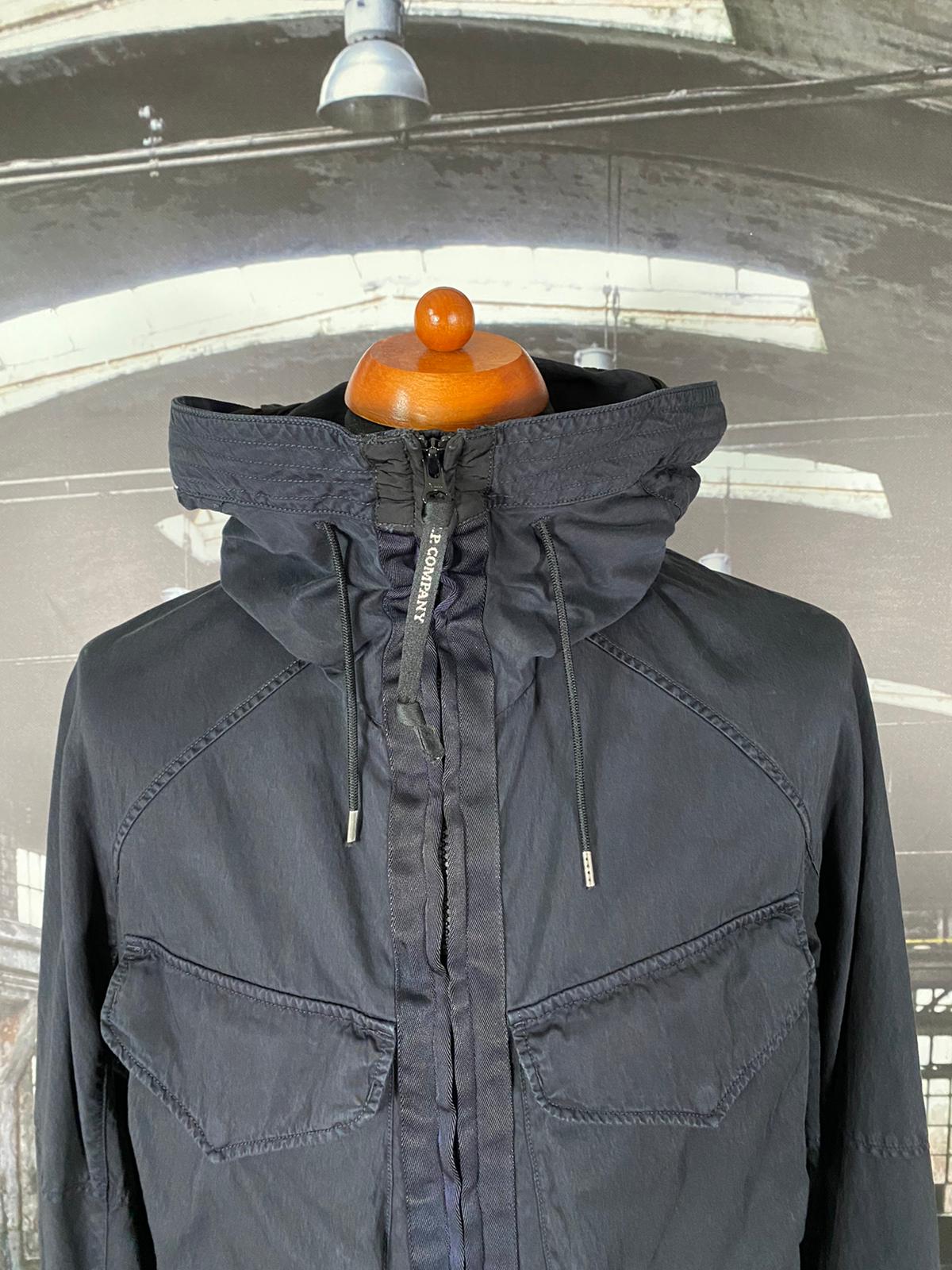 C.P. COMPANY RASO HOODED GARMENT DYED GOGGLE JACKET - X Clothing