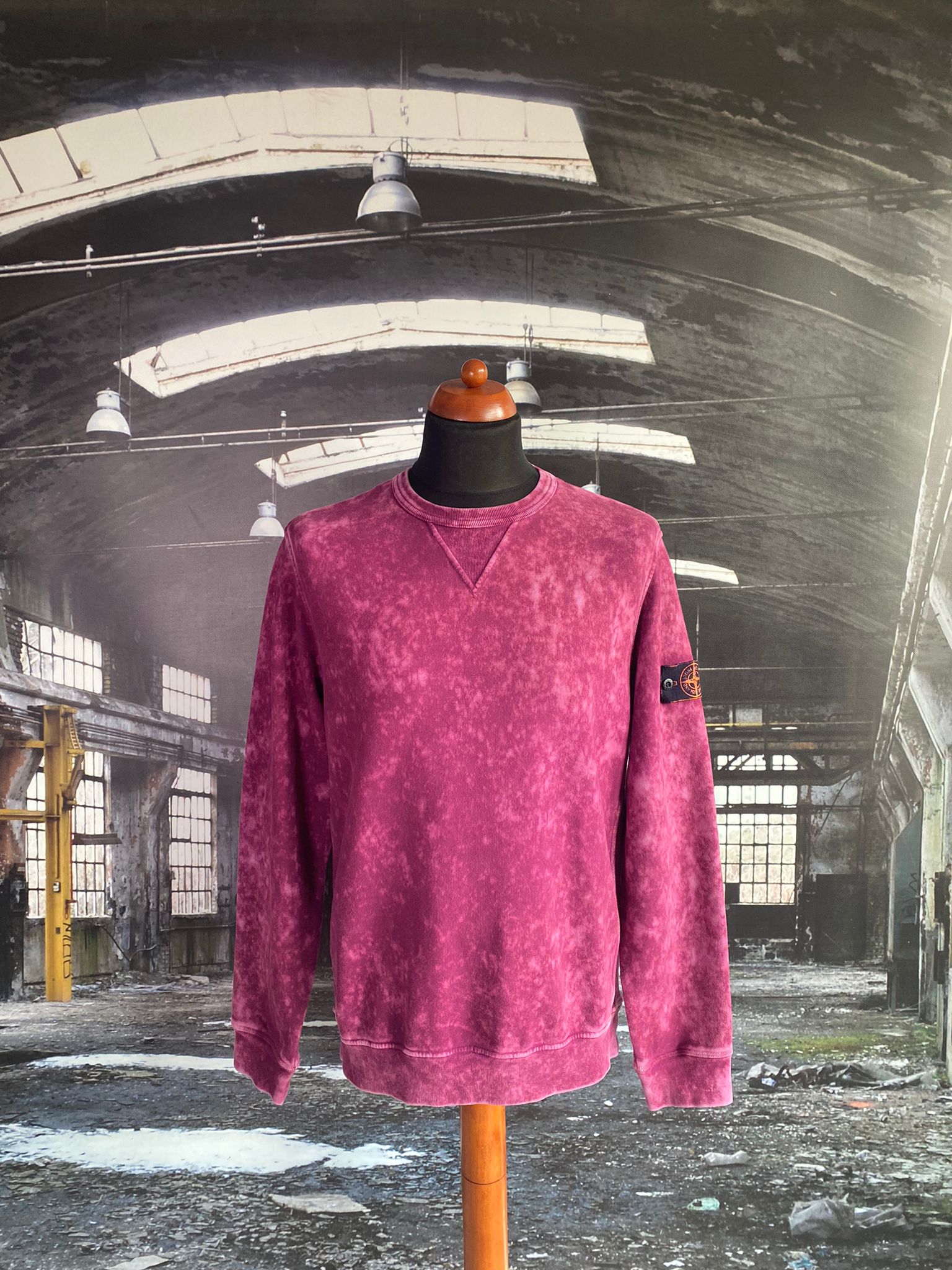STONE ISLAND COTTON FLEECE + OFF-DYE OVD TREATMENT - X Clothing