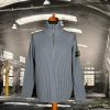 STONE ISLAND FULL RIB PURE WOOL HALF ZIP KNIT