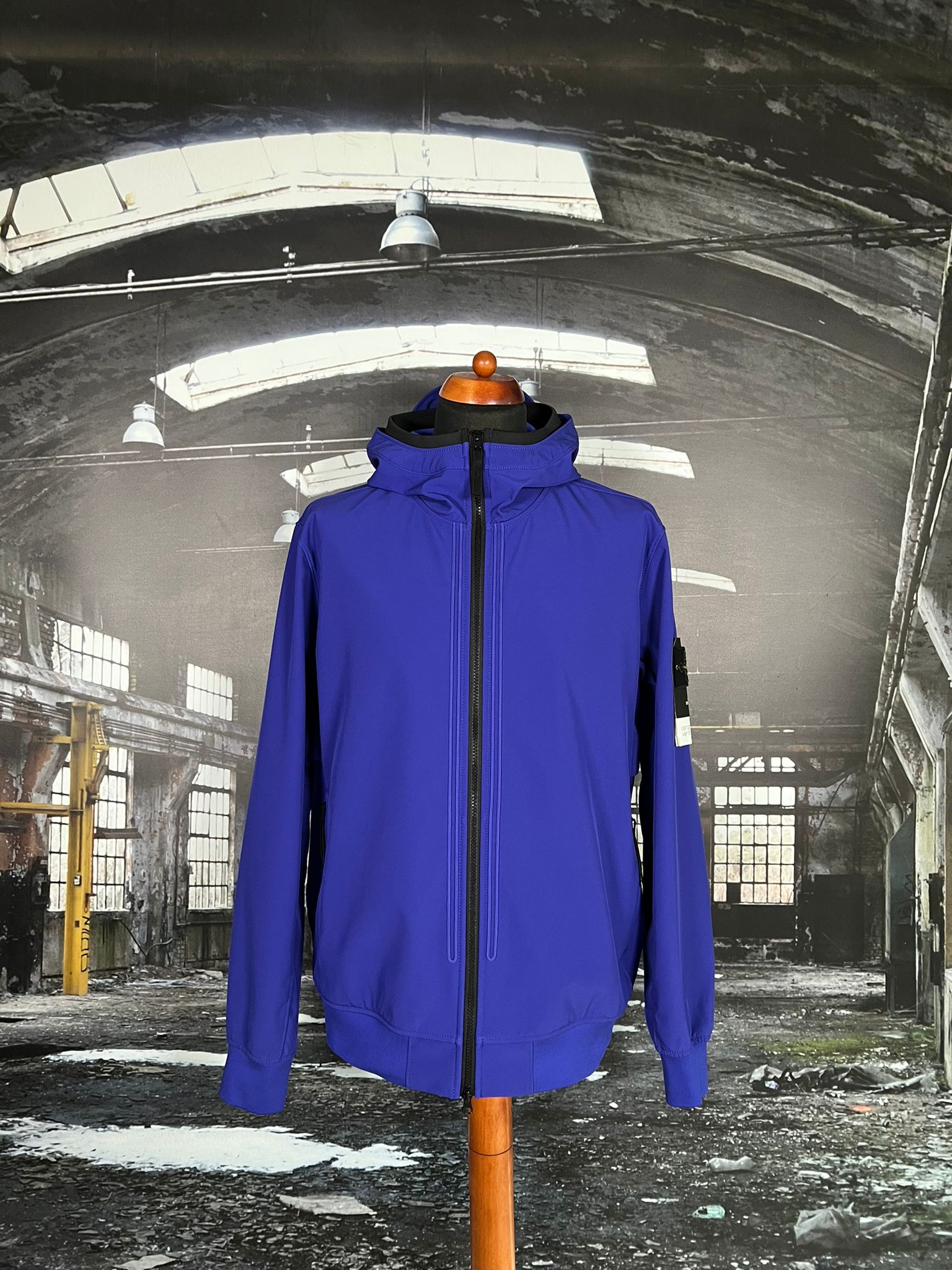 Stone Island Men's Blue Soft Shell-r Jacket With E.dye Technology