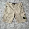STONE ISLAND BRUSHED COTTON CANVAS_​GARMENT DYED 'OLD' EFFECT SHORTS