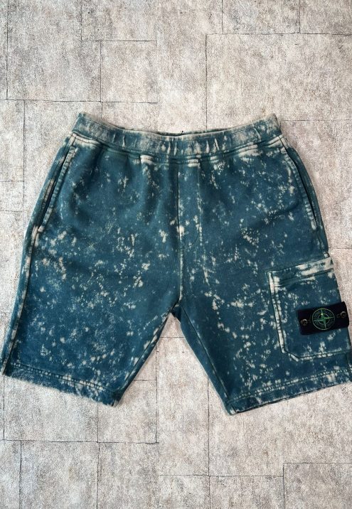 STONE ISLAND COTTON FLEECE + OFF-DYE OVD TREATMENT_​ GARMENT DYED SHORTS