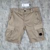 C.P. COMPANY STRETCH SATEEN CARGO LENS SHORTS