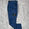 STONE ISLAND STRETCH COTTON TELA 'PARACADUTE' GARMENT DYED TROUSERS