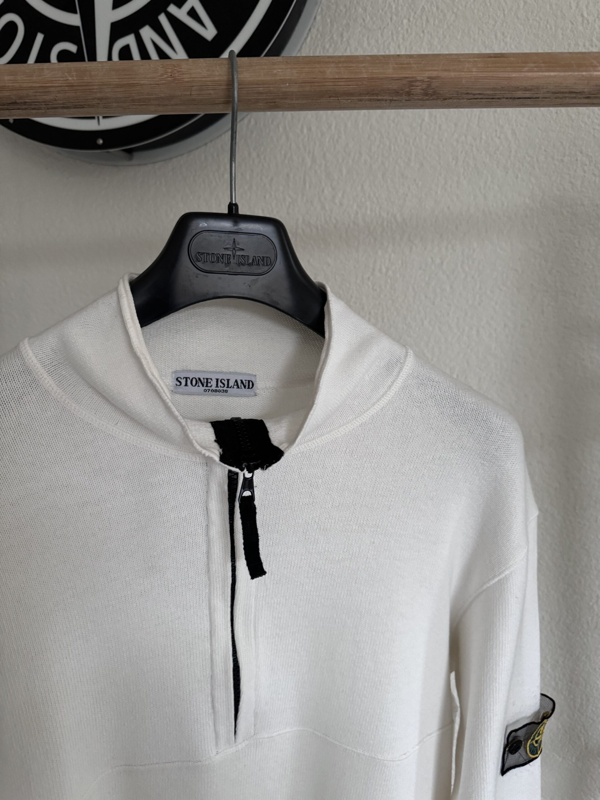 STONE ISLAND HALF ZIP MESH BADGE SWEATSHIRT - X Clothing STONE ISLAND HALF ZIP MESH BADGE SWEATSHIRT - X Clothing