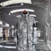 stone island dissolving grid camo mesh on reflective econyl regenerated nylon