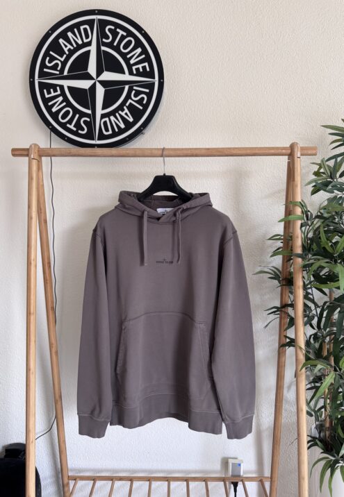 STONE ISLAND COTTON FLEECE COMPASS HOODIE