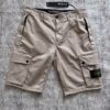 STONE ISLAND BRUSHED ORGANIC COTTON CANVAS 'OLD' EFFECT SHORTS