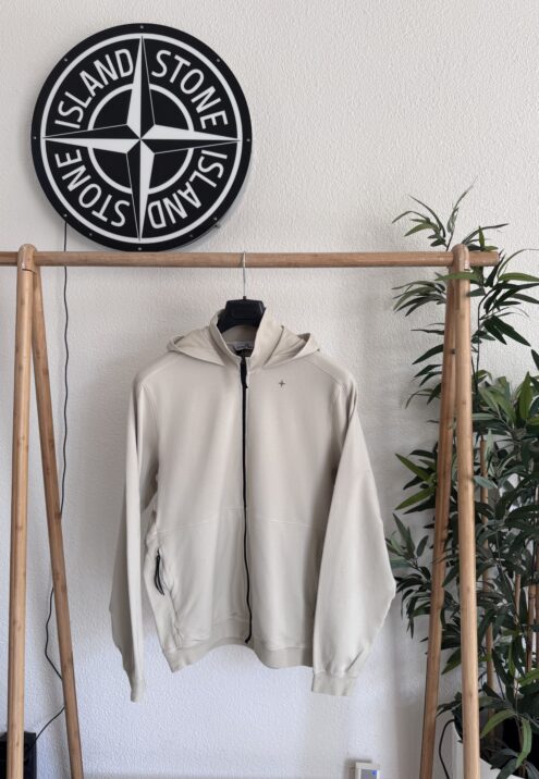 STONE ISLAND COTTON STRETCH FLEECE_STONE ISLAND STELLINA FULL ZIP SWEATSHIRT