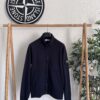 STONE ISLAND ORGANIC COTTON FLEECE FULL ZIP SWEATSHIRT