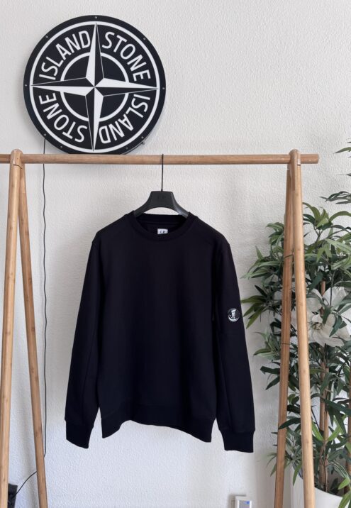 C.P. COMPANY DIAGONAL RAISED FLEECE CREWNECK LENS SWEATSHIRT
