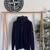 STONE ISLAND FULL ZIP WOOL CARDIGAN WITH NASLAN HOOD