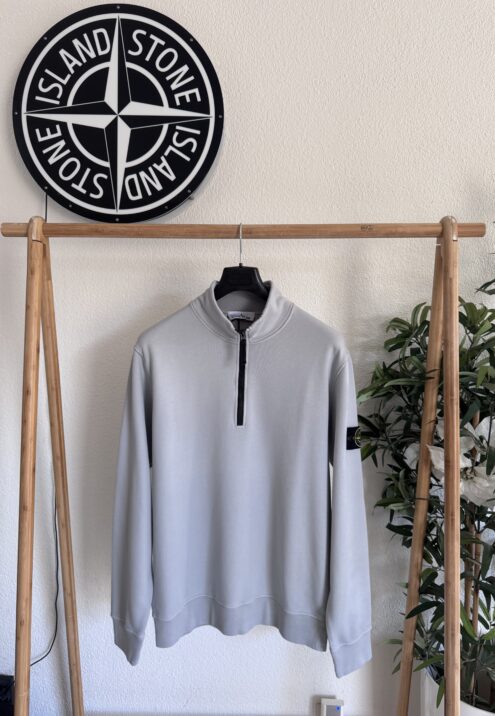 STONE ISLAND ORGANIC COTTON HALF ZIP SWEATSHIRT