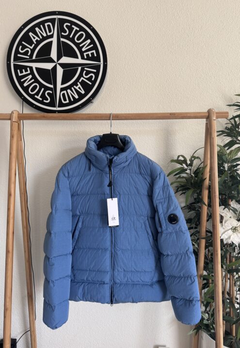 C.P. COMPANY CHROME R HOODED DOWN LENS JACKET