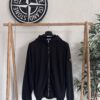 STONE ISLAND FULL ZIP BRUSHED COTTON HOODED SWEATSHIRT