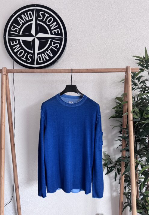 C.P. COMPANY COTTON CREPE GARMENT DYED CREWNECK SWEATER