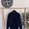 STONE ISLAND LAMBSWOOL HALF ZIP BUTTON SWEATSHIRT