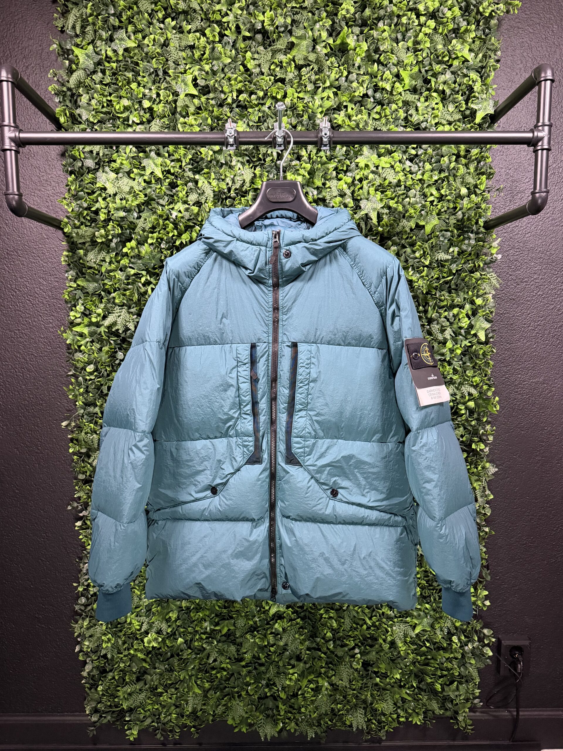 STONE ISLAND GARMENT DYED CRINKLE REPS R NY DOWN JACKET - X Clothing