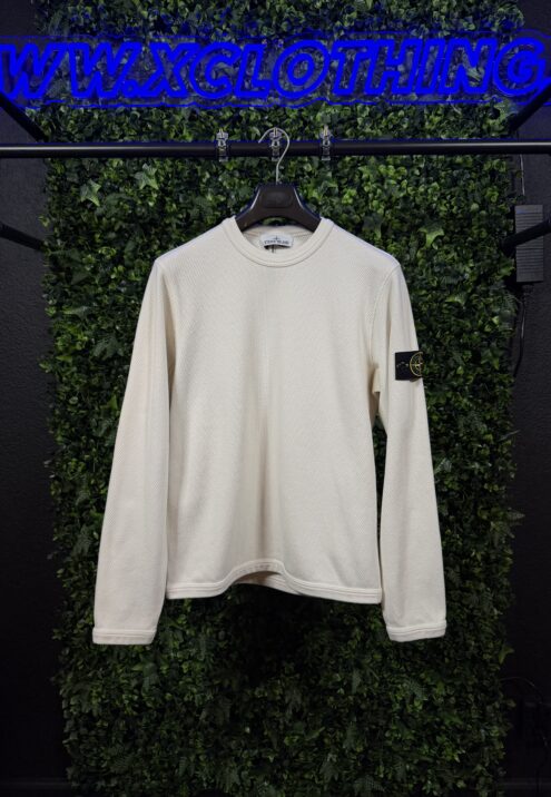 STONE ISLAND MESH STITCH ORGANIC COTTON FLEECE SWEATSHIRT