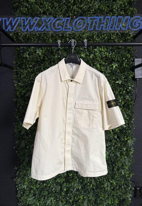 STONE ISLAND BRUSHED ORGANIC COTTON CANVAS 'OLD' EFFECT OVERSHIRT