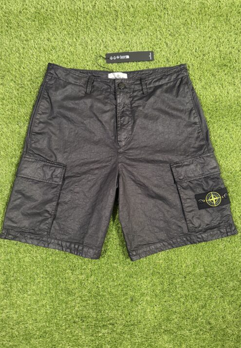STONE ISLAND ORGANIC-LOOK NYLON PANAMA-TC SHORTS