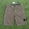 STONE ISLAND ORGANIC COTTON STRETCH BROKEN TWILL ‘OLD’ EFFECT SHORTS
