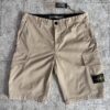 STONE ISLAND ORGANIC COTTON STRETCH BROKEN TWILL 'OLD' EFFECT SHORTS