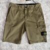 STONE ISLAND ORGANIC COTTON STRETCH BROKEN TWILL 'OLD' EFFECT SHORTS
