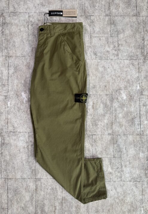 STONE ISLAND MERCERISED ORGANIC COTTON RIPSTOP TROUSERS