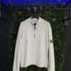 STONE ISLAND HALF ZIP MESH BADGE SWEATSHIRT