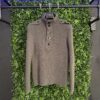 STONE ISLAND LANA WOOL HALF ZIP BUTTON SWEATSHIRT