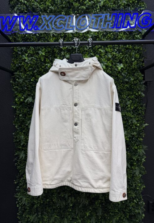 STONE ISLAND NATURAL COTTON GABARDINE S.I. RAW BEAUTY ANORAK