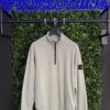 STONE ISLAND ORGANIC COTTON FLEECE HALF ZIP SWEATSHIRT